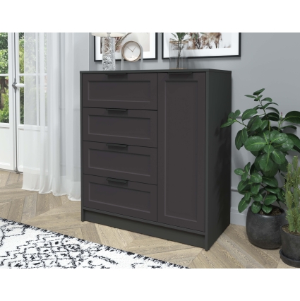 Тумба Тренд КТ-Т90 (Антрацит ЛДСП/ Пепел ЛМДФ) Ш900 В1020 Г451 Тумба Тренд КТ-Т90 (Антрацит ЛДСП/ Пепел ЛМДФ) Ш900 В1020 Г451